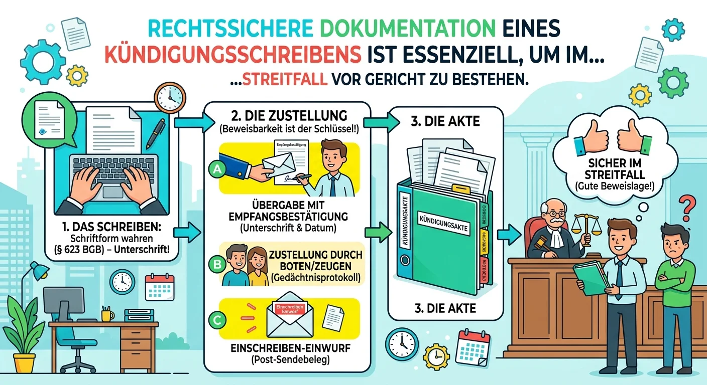 Rechtsanwaltsfachangestellte: Kündigungsschreiben rechtssicher dokumentieren – einfach erklärt