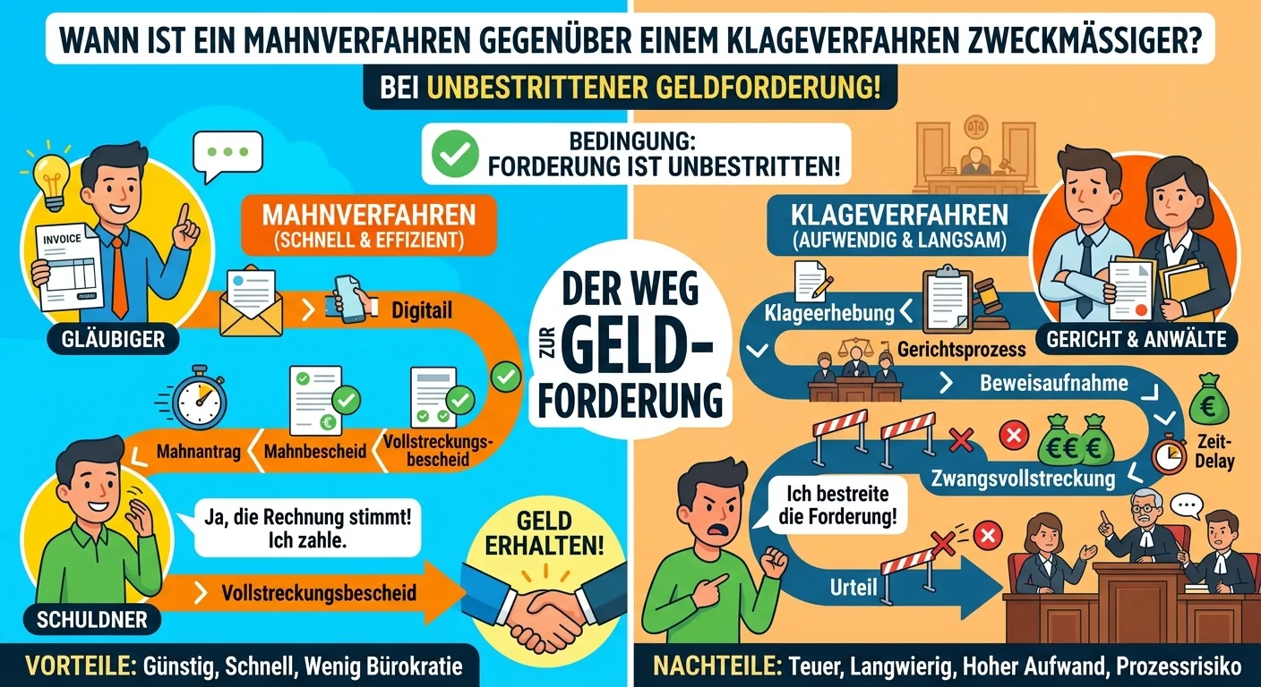 Rechtsanwaltsfachangestellte: Mahnverfahren vs. Klageverfahren zweckmäßig – einfach erklärt