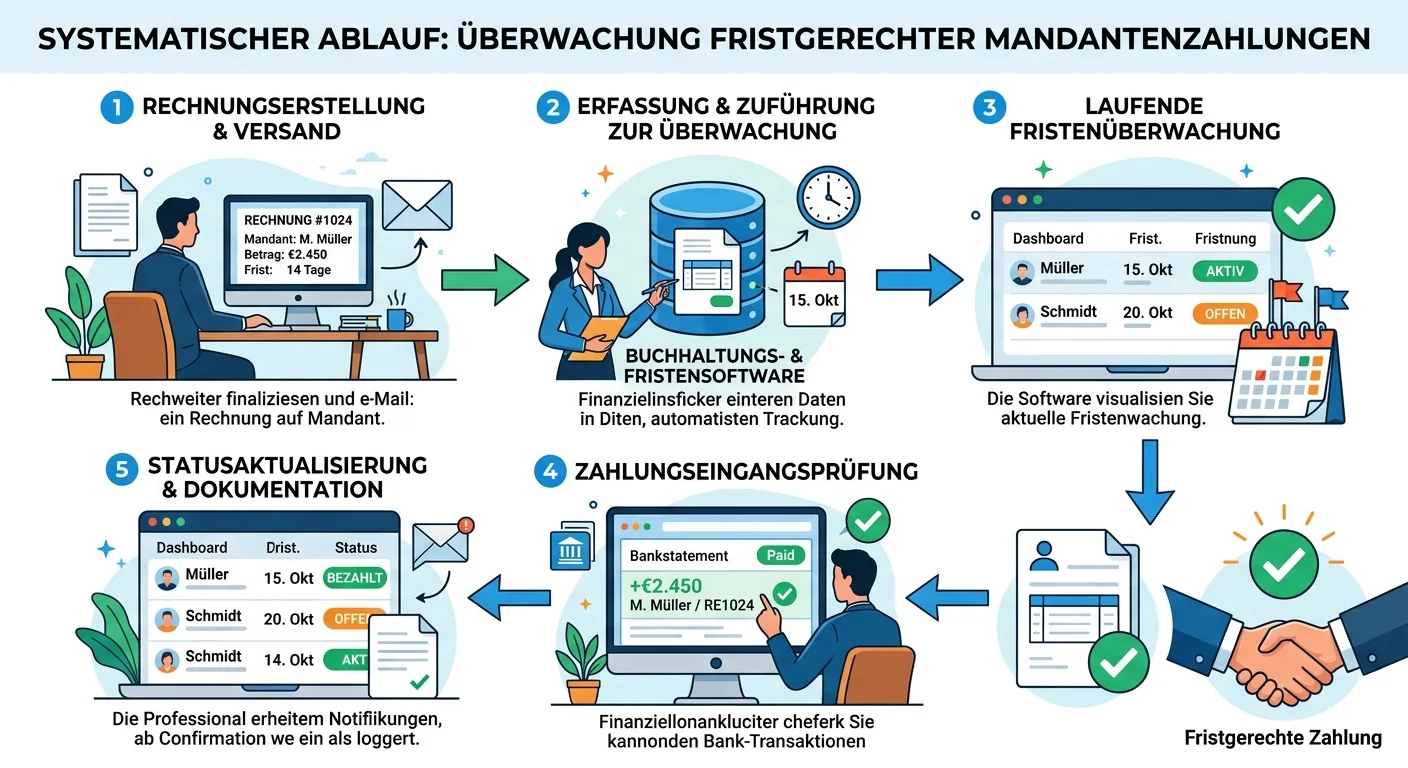 Rechtsanwaltsfachangestellte: Mandantenrechnungen fristgerecht überwachen – einfach erklärt