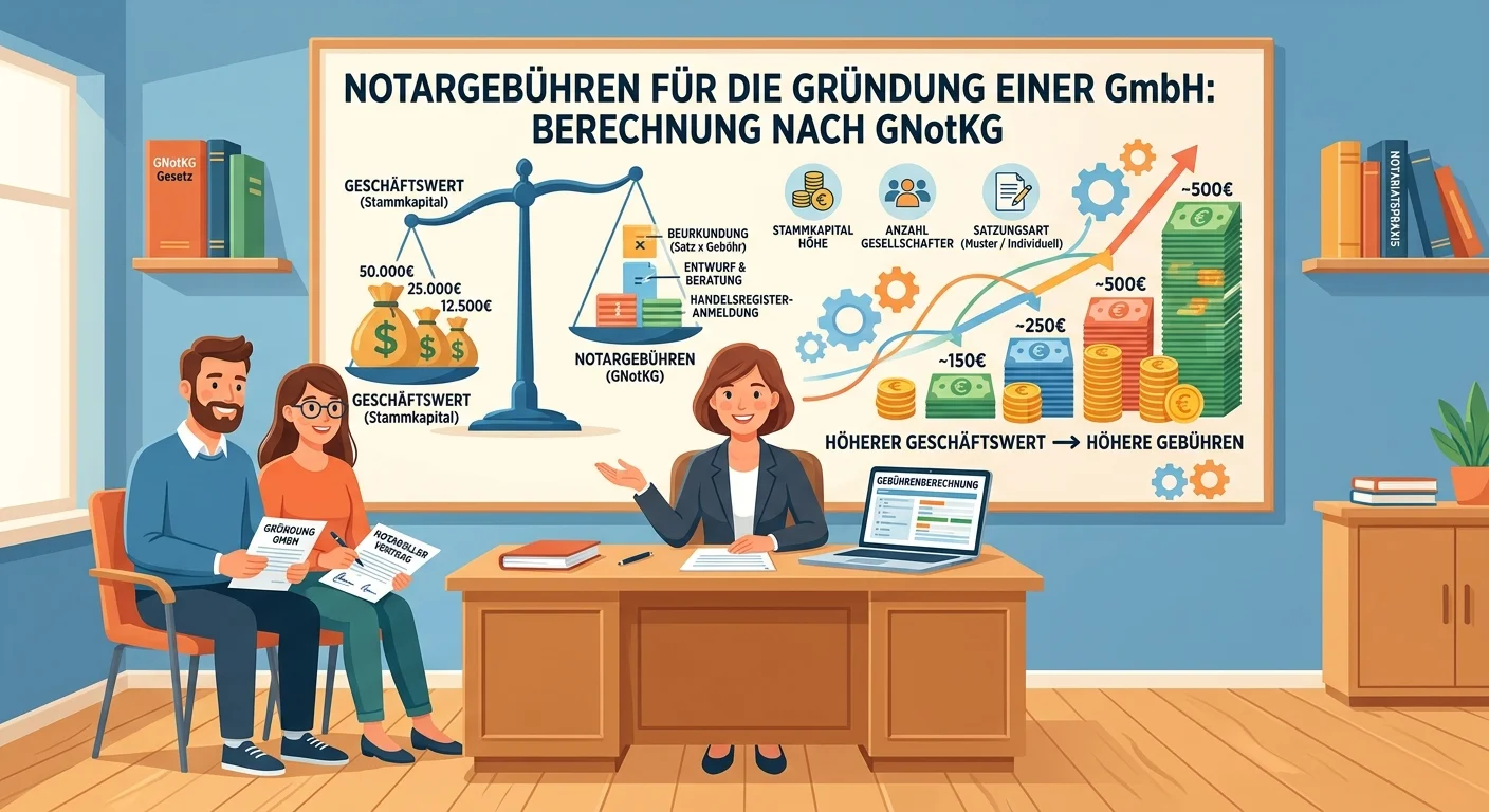 Rechtsanwaltsfachangestellte: Notargebühren GmbH-Gründung: Berechnung & Kosten – einfach erklärt