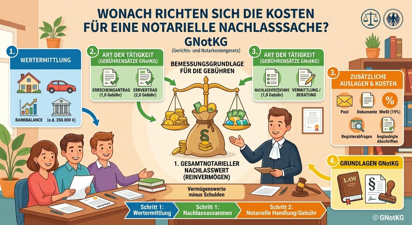 Rechtsanwaltsfachangestellte: Notarielle Nachlasssache Kostenberechnung GNotKG – einfach erklärt
