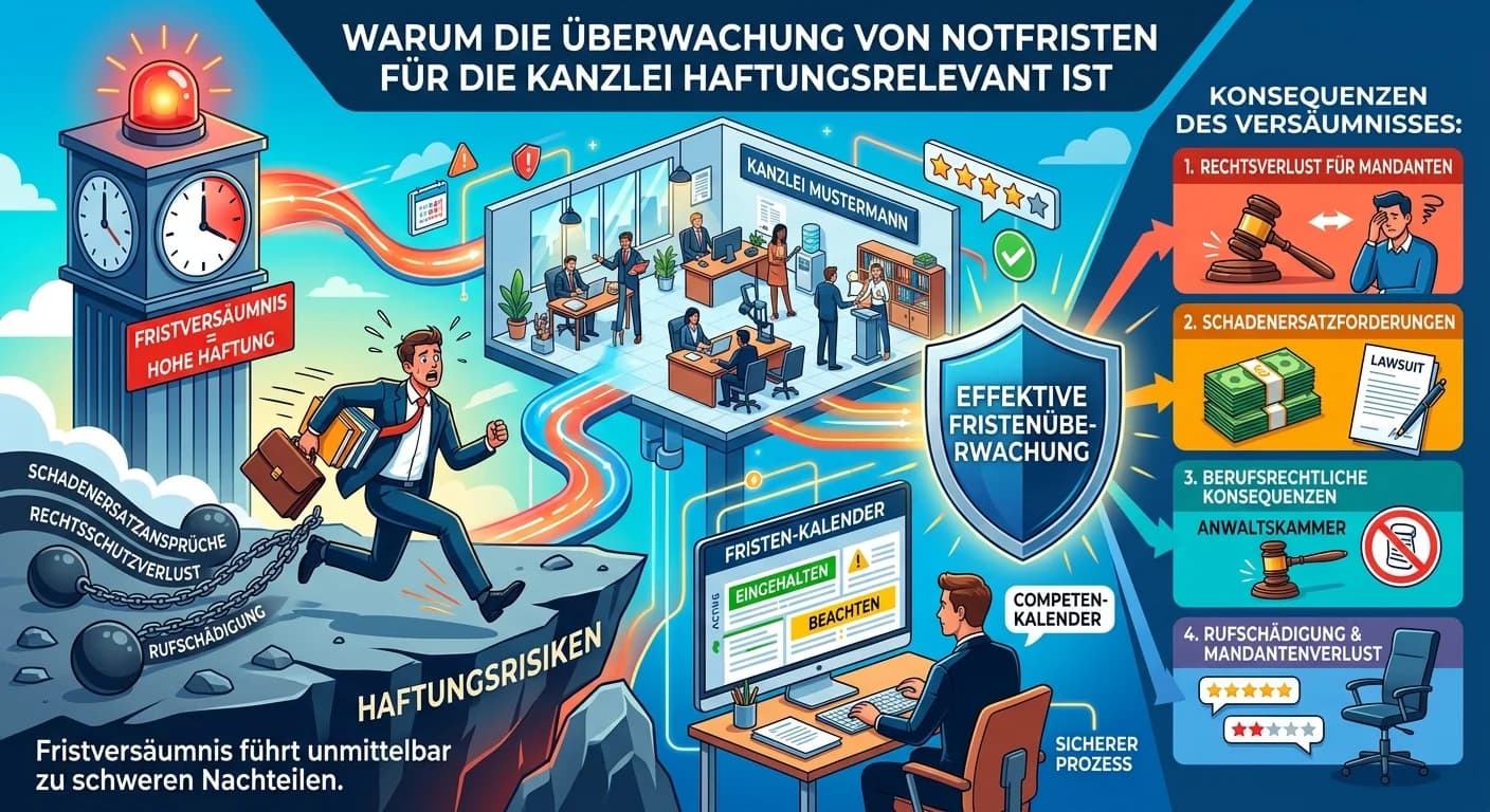 Rechtsanwaltsfachangestellte: Notfristenüberwachung – Haftungsrisiko für Kanzleien – einfach erklärt