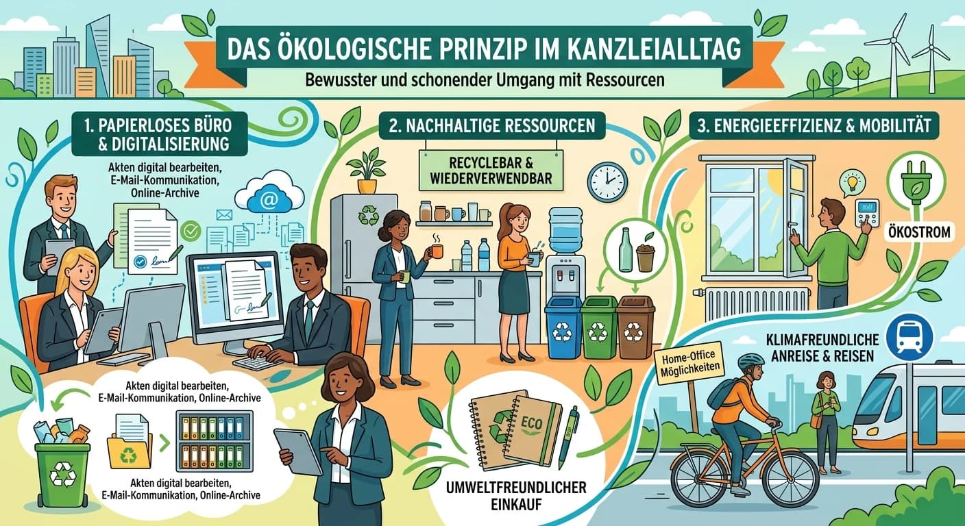 Rechtsanwaltsfachangestellte: Ökologisches Prinzip im Kanzleialltag – einfach erklärt