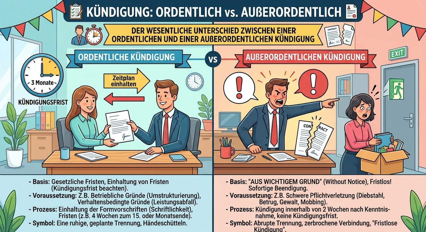 Rechtsanwaltsfachangestellte: Ordentliche vs. außerordentliche Kündigung – einfach erklärt