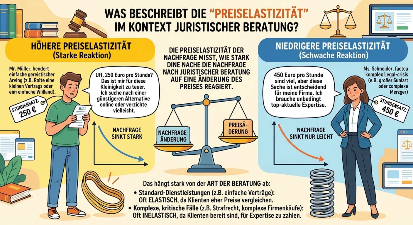 Rechtsanwaltsfachangestellte: Preiselastizität juristischer Beratung und Nachfrage – einfach erklärt
