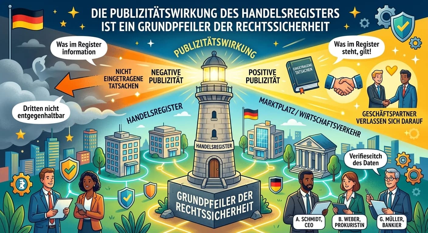 Rechtsanwaltsfachangestellte: Publizitätswirkung Handelsregister positiv & negativ – einfach erklärt