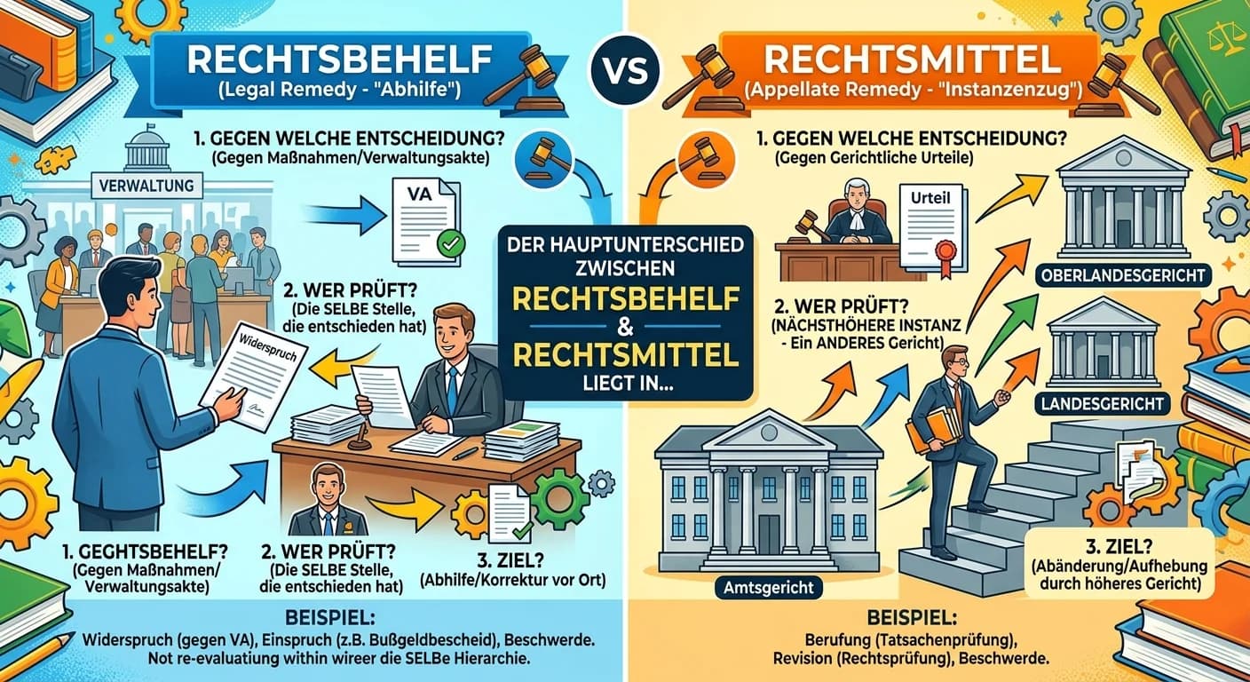 Rechtsanwaltsfachangestellte: Rechtsbehelf vs. Rechtsmittel – einfach erklärt
