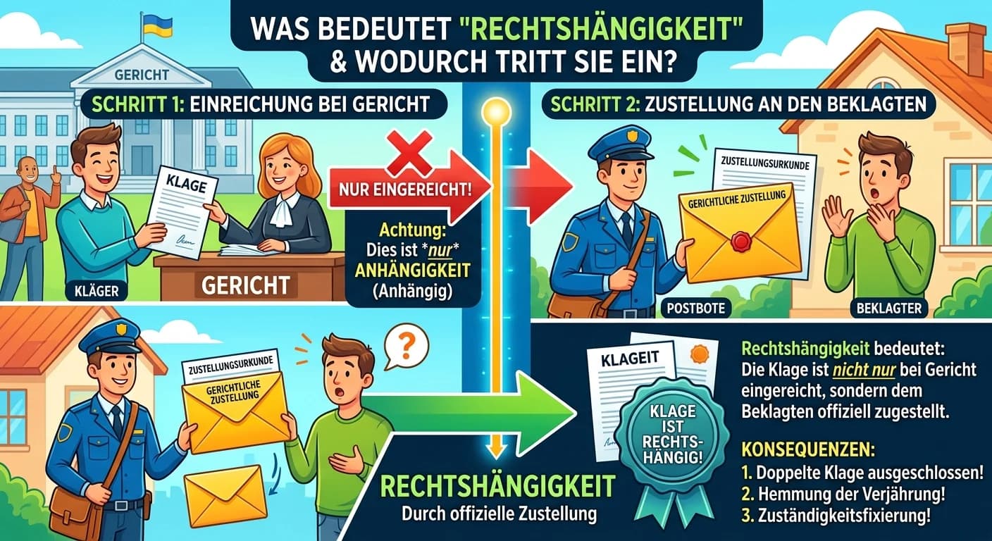 Rechtsanwaltsfachangestellte: Rechtshängigkeit: Bedeutung & Eintritt – einfach erklärt