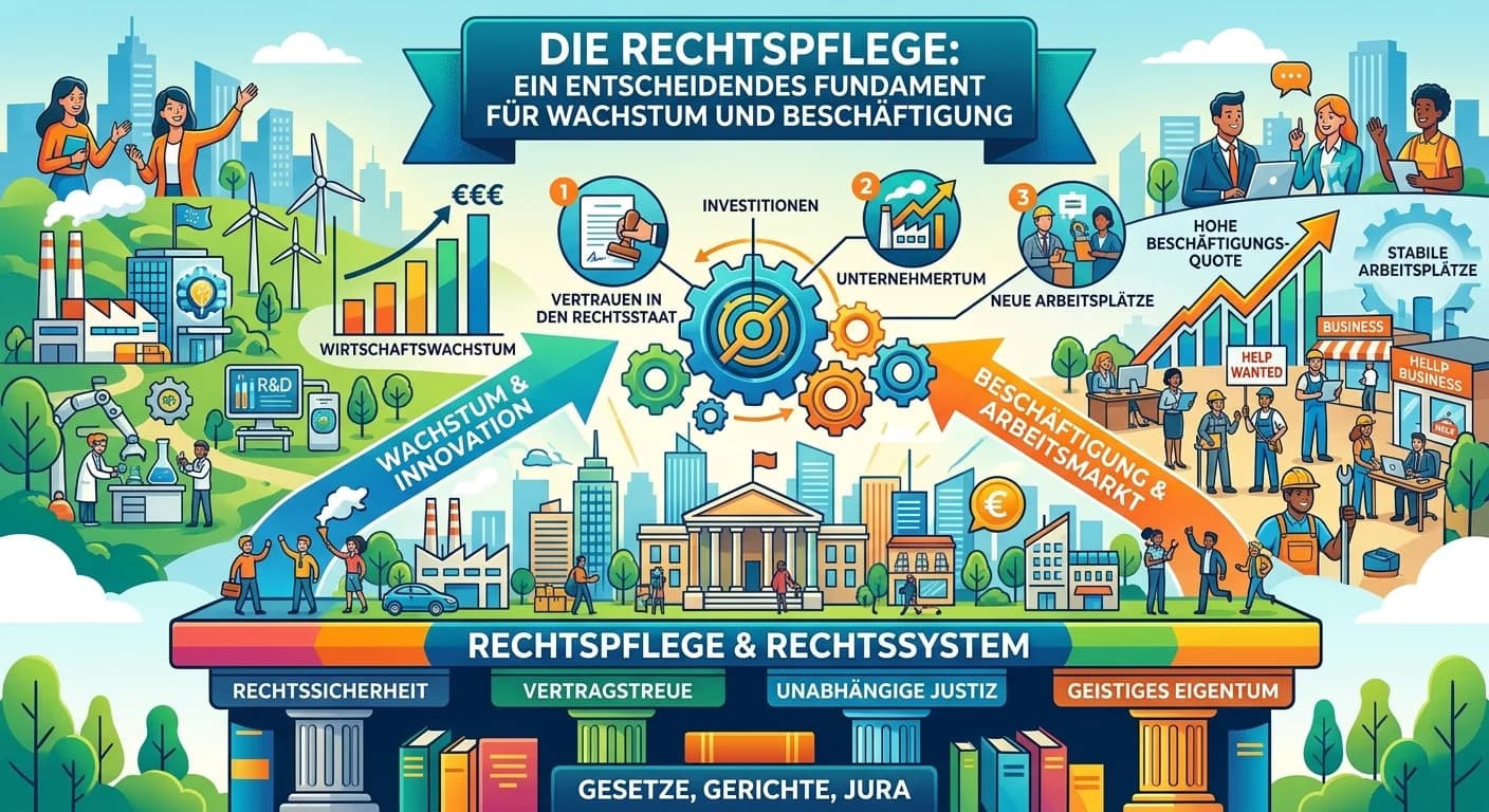 Rechtsanwaltsfachangestellte: Rechtspflege: Bedeutung für Wachstum & Beschäftigung – einfach erklärt