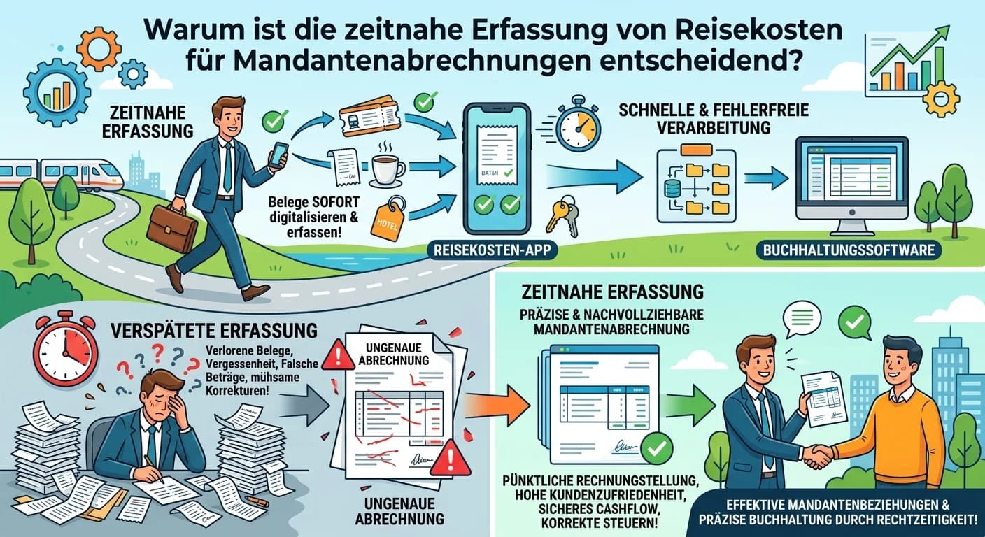 Rechtsanwaltsfachangestellte: Reisekosten zeitnah erfassen für Mandantenabrechnung – einfach erklärt