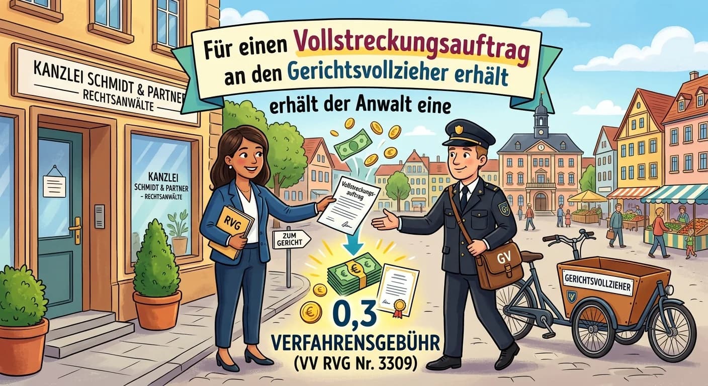 Rechtsanwaltsfachangestellte: RVG Gebühr Vollstreckungsauftrag Gerichtsvollzieher – einfach erklärt