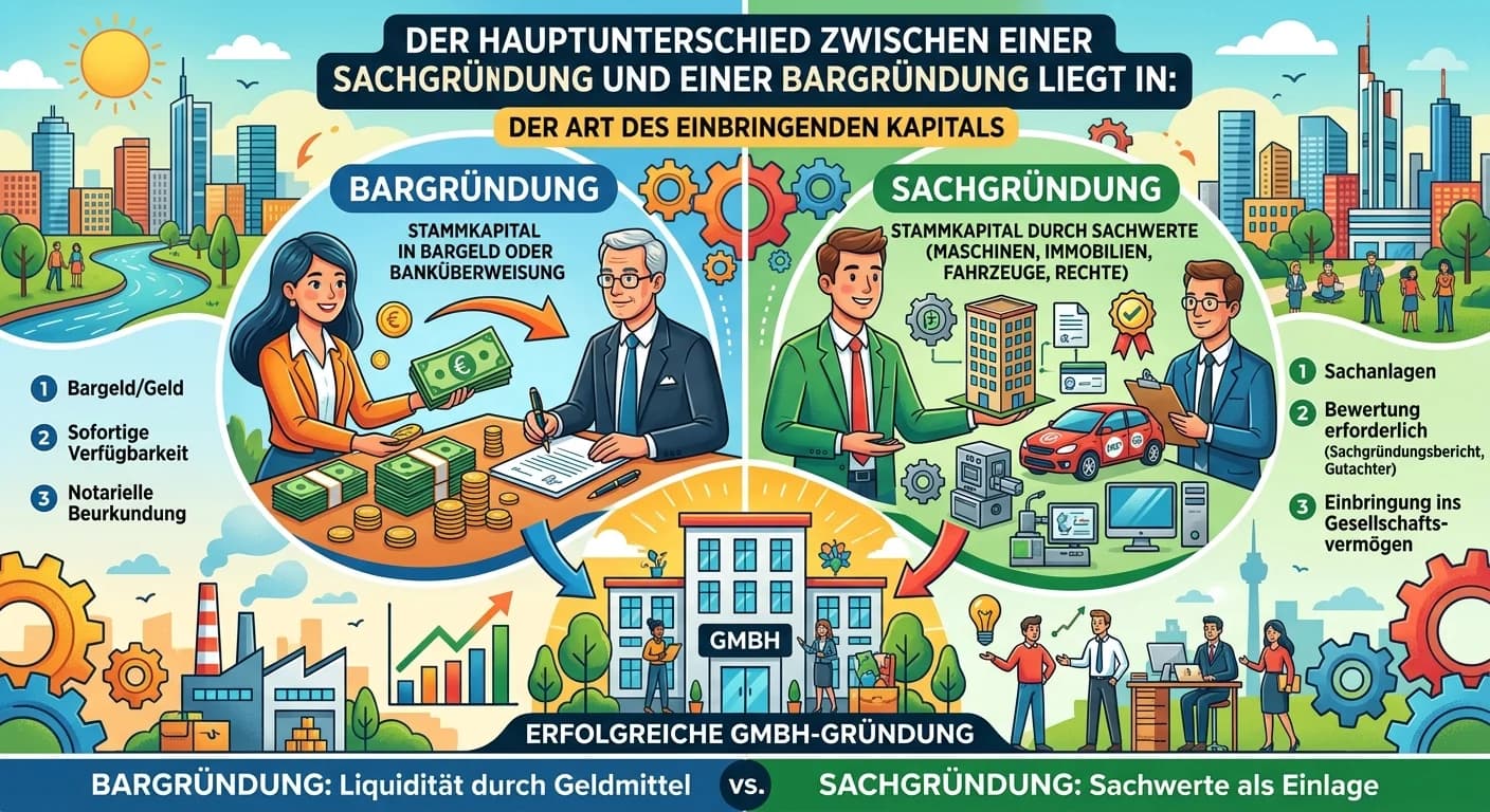 Rechtsanwaltsfachangestellte: Sachgründung vs. Bargründung Stammkapital – einfach erklärt