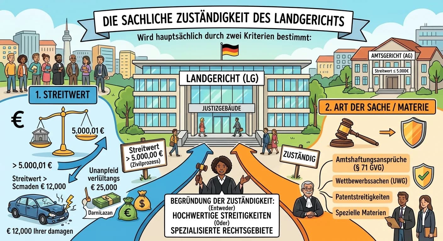 Rechtsanwaltsfachangestellte: Sachliche Zuständigkeit Landgericht begründen – einfach erklärt
