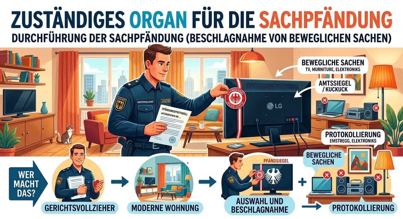 Rechtsanwaltsfachangestellte: Sachpfändung Zuständigkeit Organ Gerichtsvollzieher – einfach erklärt