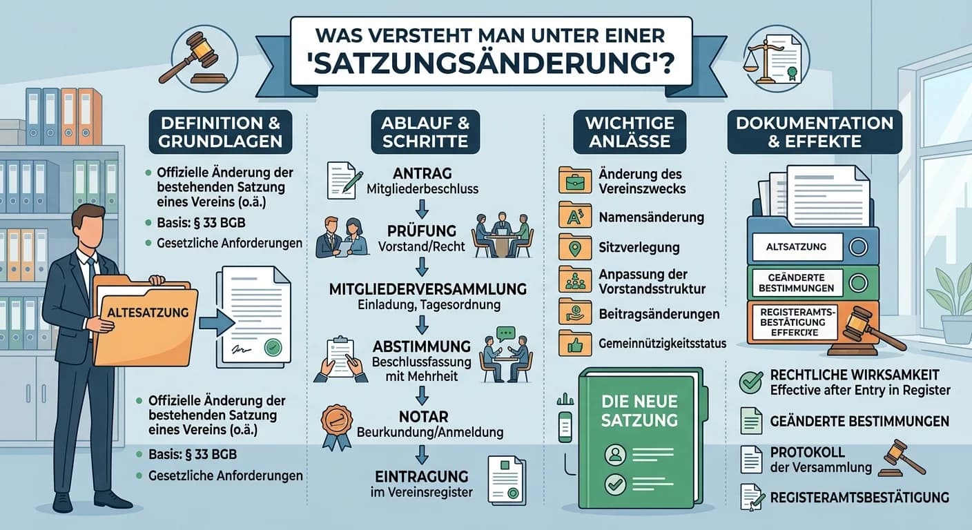 Rechtsanwaltsfachangestellte: Satzungsänderung im Verein verstehen – einfach erklärt