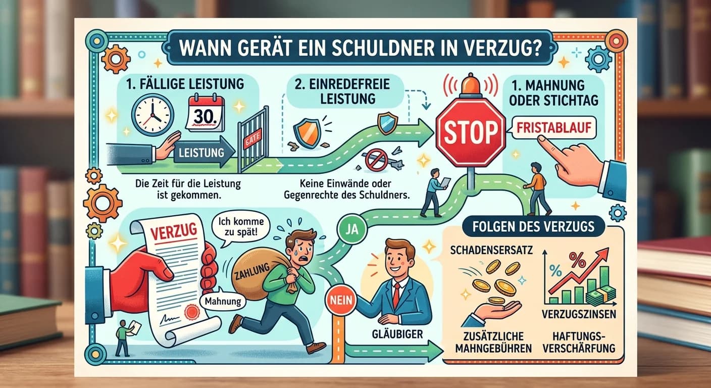 Rechtsanwaltsfachangestellte: Schuldnerverzug: Wann und unter welchen Bedingungen – einfach erklärt
