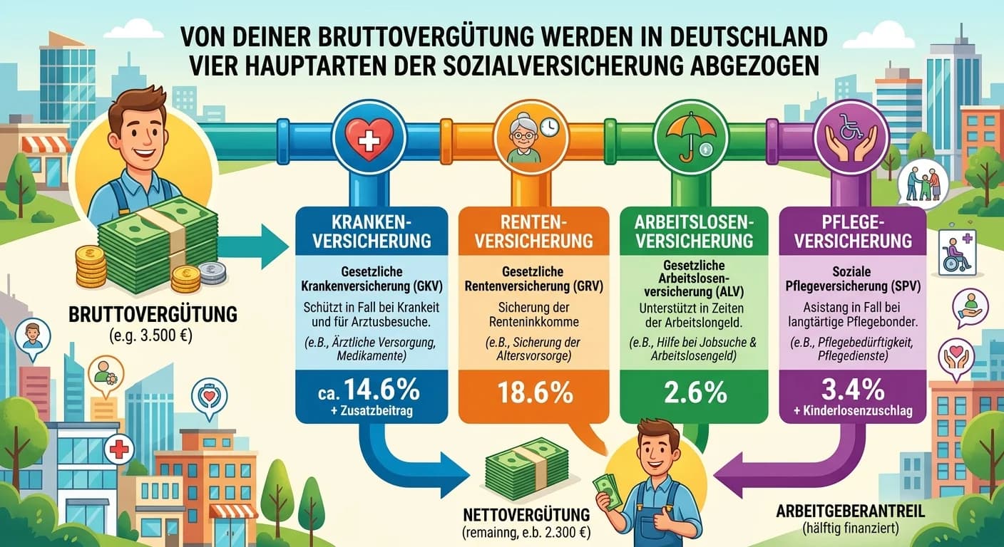 Rechtsanwaltsfachangestellte: Sozialversicherungsabzüge von der Bruttovergütung – einfach erklärt