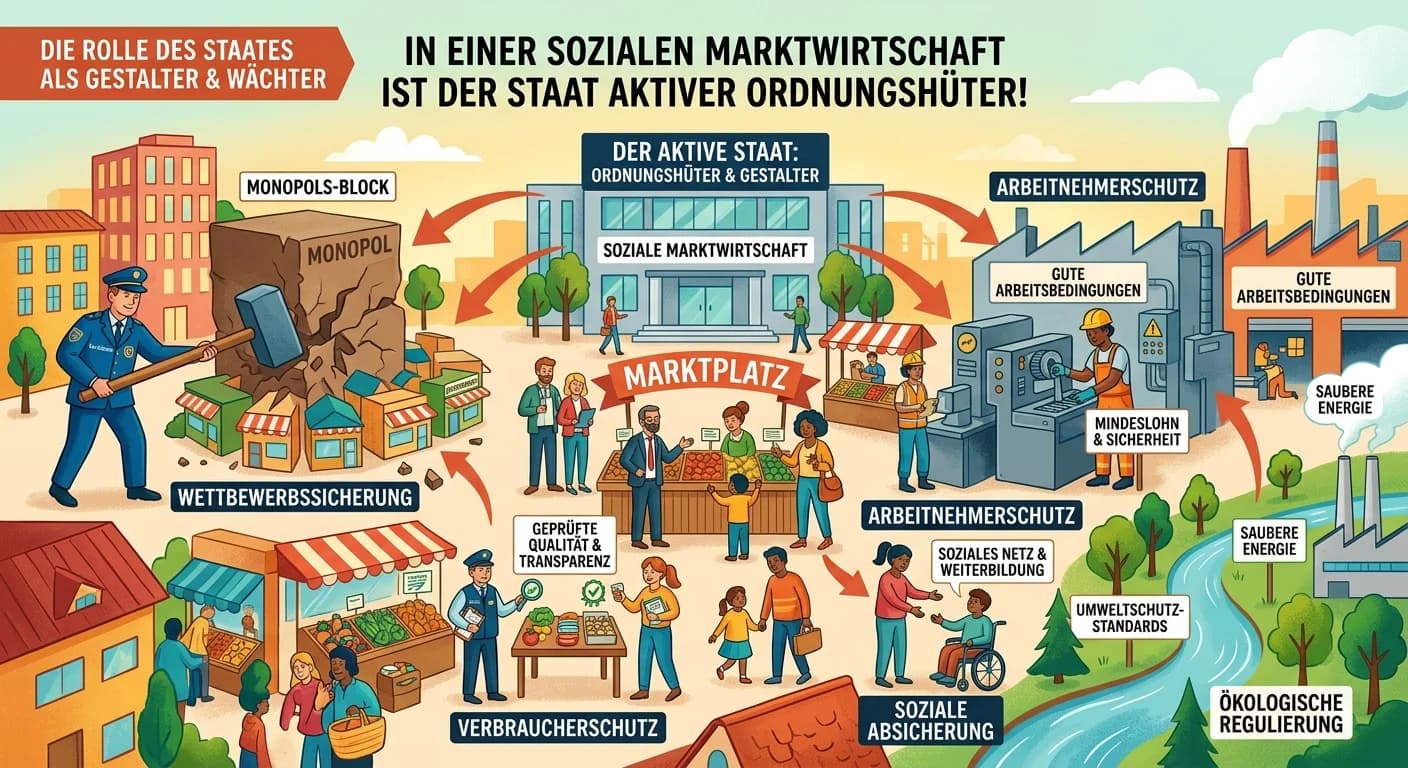 Rechtsanwaltsfachangestellte: Staat als Ordnungshüter in Marktwirtschaft – einfach erklärt