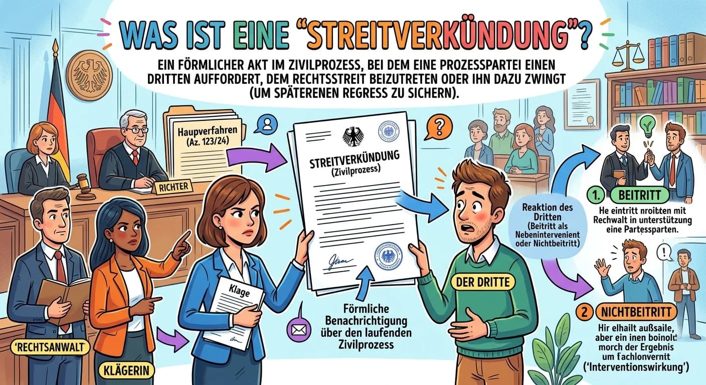Rechtsanwaltsfachangestellte: Streitverkündung im Zivilprozess – einfach erklärt