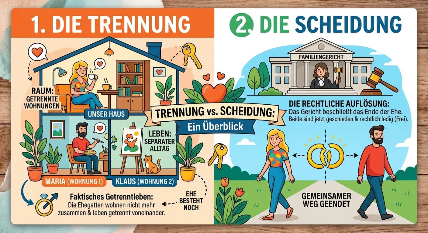 Rechtsanwaltsfachangestellte: Trennung vs. Scheidung der Ehe – einfach erklärt