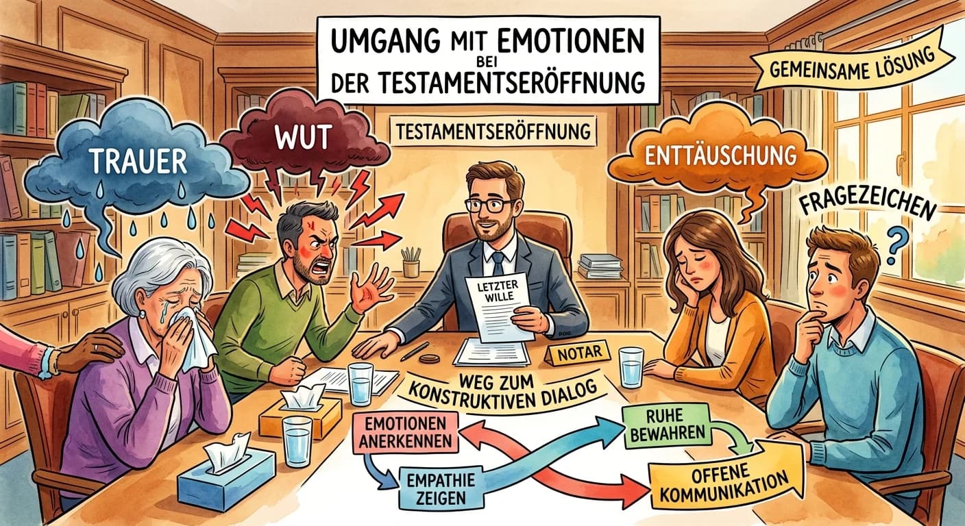 Rechtsanwaltsfachangestellte: Umgang mit Emotionen bei Testamentseröffnung – einfach erklärt