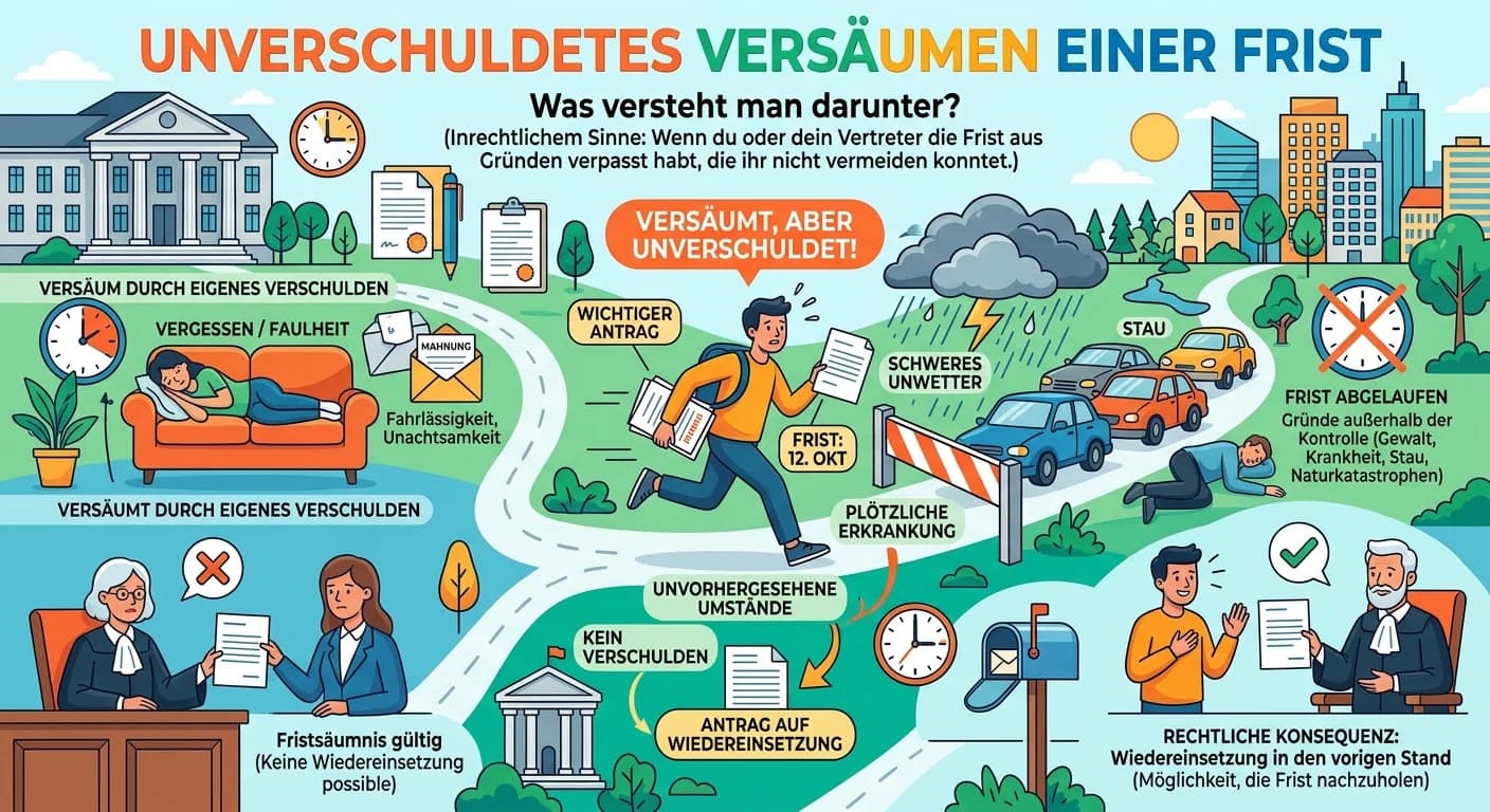 Rechtsanwaltsfachangestellte: Unverschuldetes Versäumen einer Frist im Recht – einfach erklärt