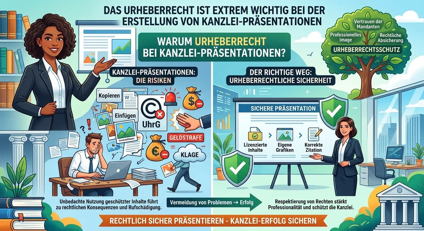 Rechtsanwaltsfachangestellte: Urheberrecht bei Kanzlei-Präsentationen – einfach erklärt
