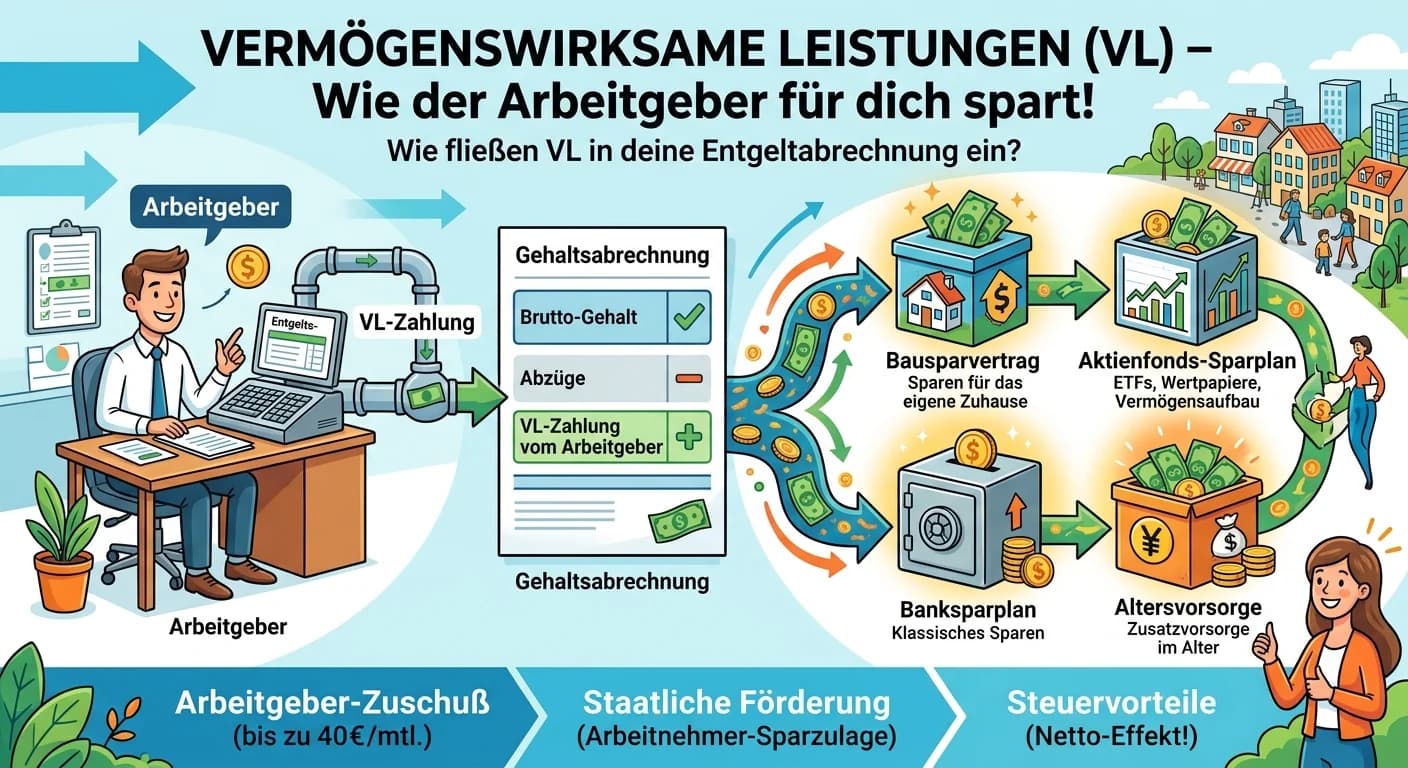 Rechtsanwaltsfachangestellte: VL-Entgeltabrechnung: Vermögenswirksame Leistungen – einfach erklärt