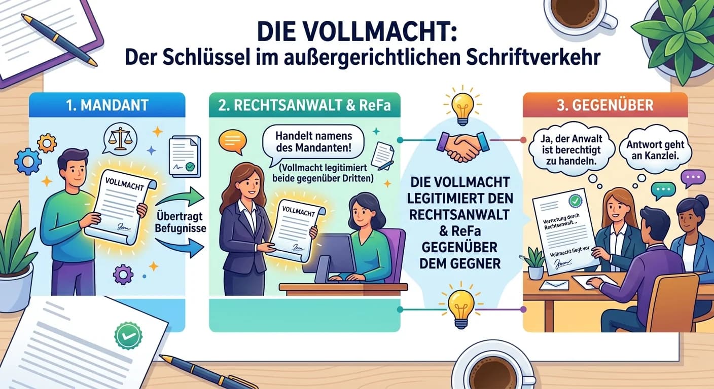 Rechtsanwaltsfachangestellte: Vollmacht im außergerichtlichen Schriftverkehr – einfach erklärt