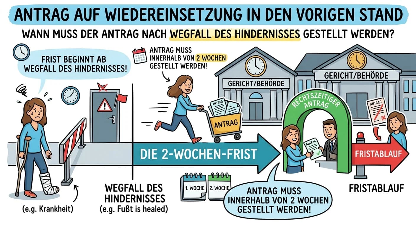 Rechtsanwaltsfachangestellte: Wiedereinsetzung Frist nach Hindernis Wegfall – einfach erklärt