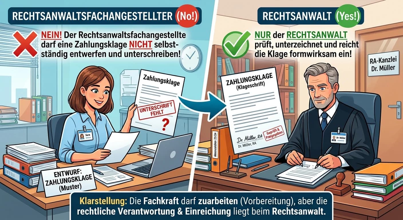 Rechtsanwaltsfachangestellte: Zahlungsklage selbstständig entwerfen – einfach erklärt
