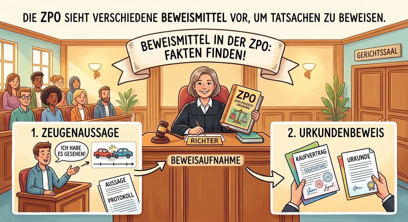 Rechtsanwaltsfachangestellte: ZPO Beweismittel: Urkunden- und Zeugenbeweis – einfach erklärt