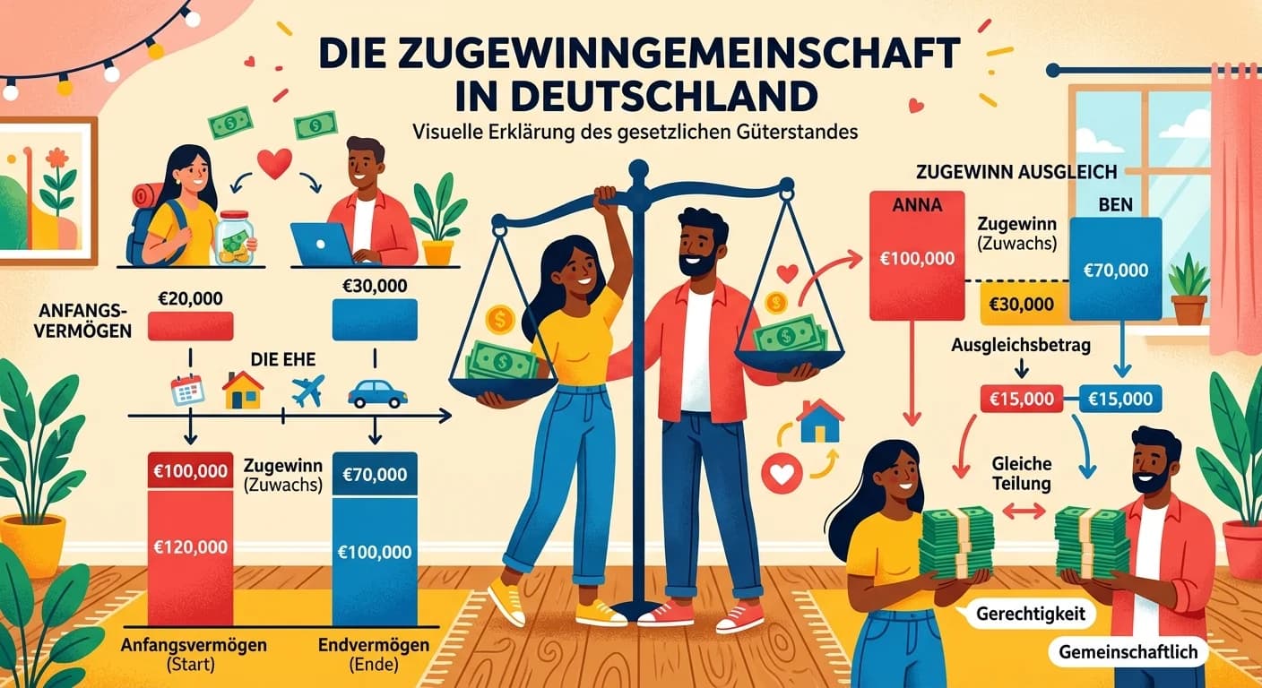 Rechtsanwaltsfachangestellte: Zugewinngemeinschaft als gesetzlicher Güterstand – einfach erklärt