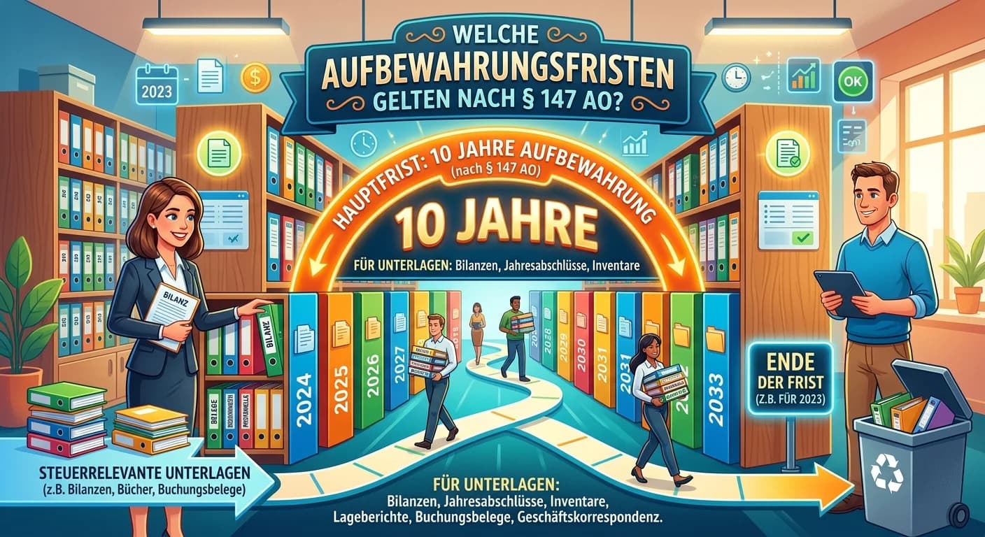 Steuerfachangestellte: § 147 AO Aufbewahrungsfristen für Steuerunterlagen – einfach erklärt
