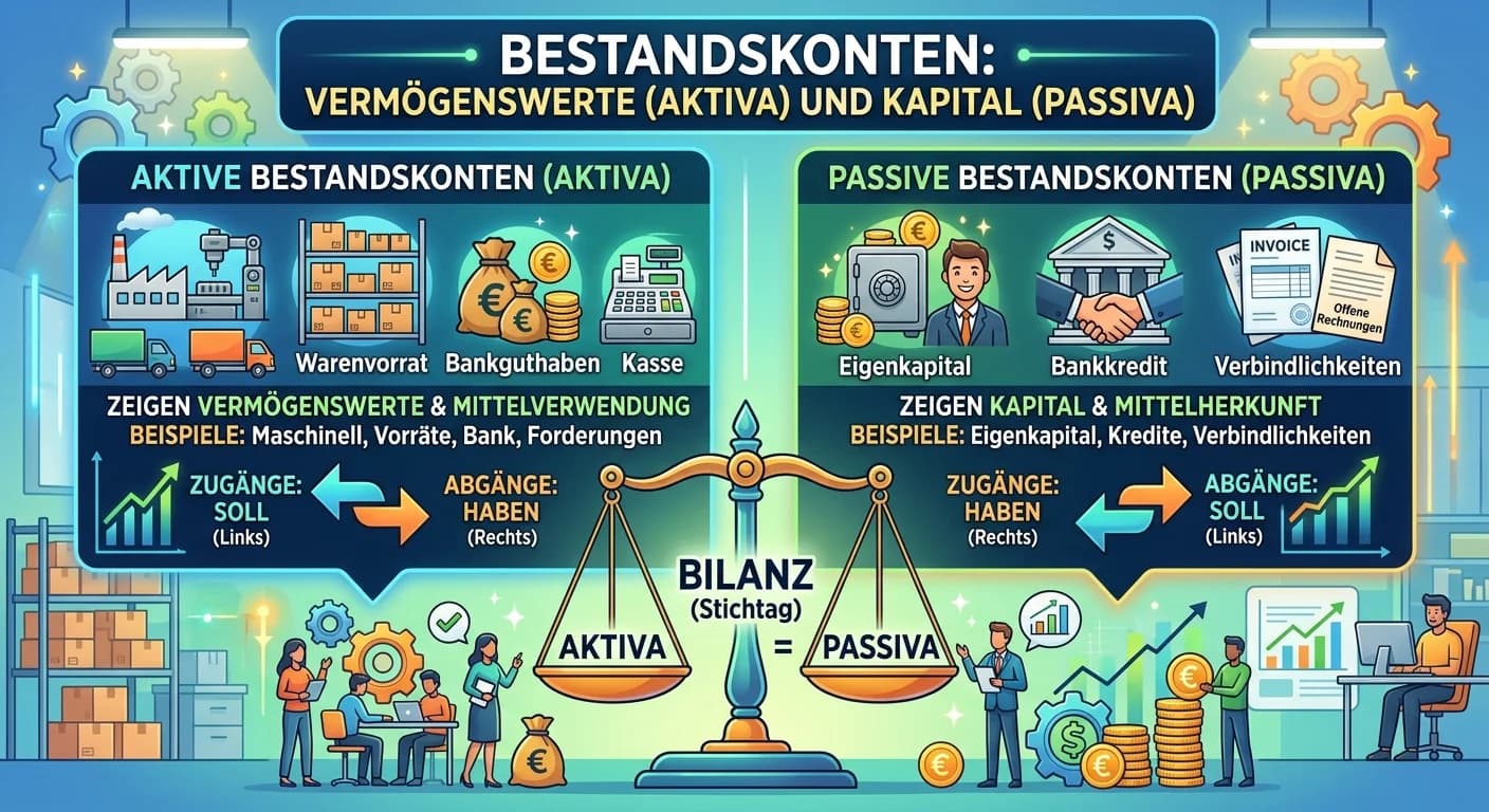 Steuerfachangestellte: Aktive & passive Bestandskonten: Vermögen und Kapital – einfach erklärt