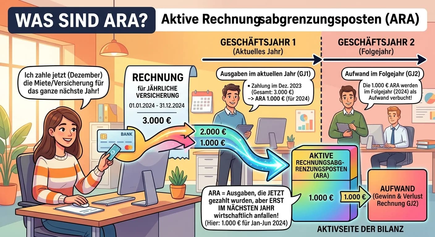 Steuerfachangestellte: Aktive Rechnungsabgrenzungsposten (ARA) auf der Aktivseite – einfach erklärt
