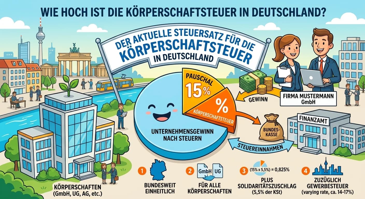 Steuerfachangestellte: Aktueller Körperschaftsteuersatz Deutschland – einfach erklärt