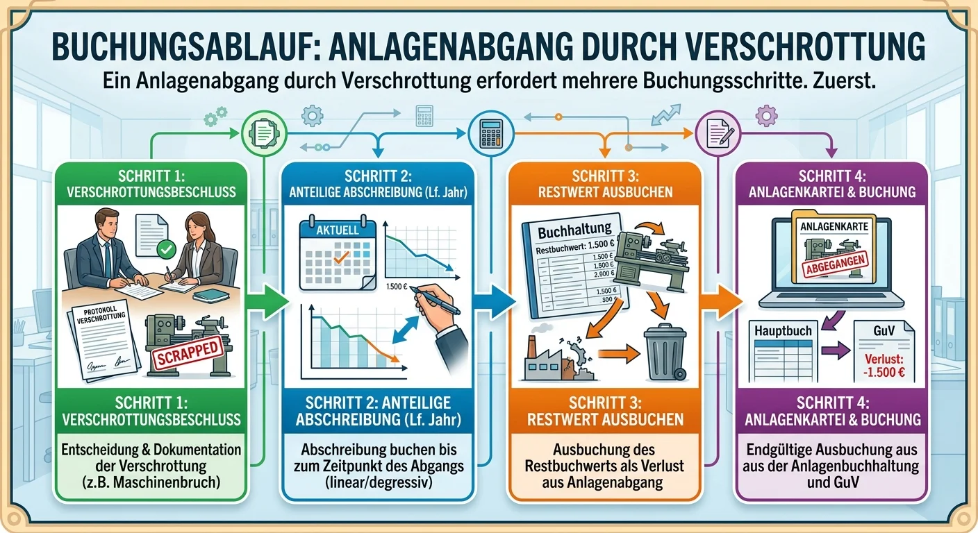 Steuerfachangestellte: Anlagenabgang durch Verschrottung buchen – einfach erklärt