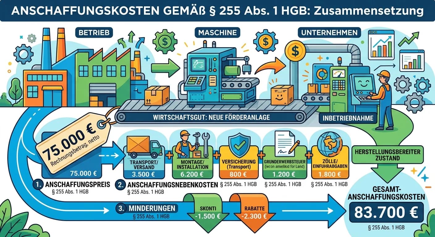 Steuerfachangestellte: Anschaffungskosten Wirtschaftsgut nach § 255 HGB – einfach erklärt