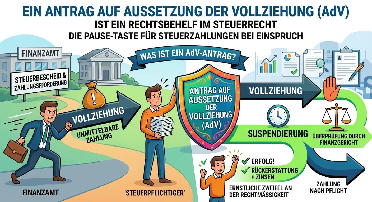 Steuerfachangestellte: Antrag auf Aussetzung der Vollziehung (AdV) im Steuerrecht – einfach erklärt