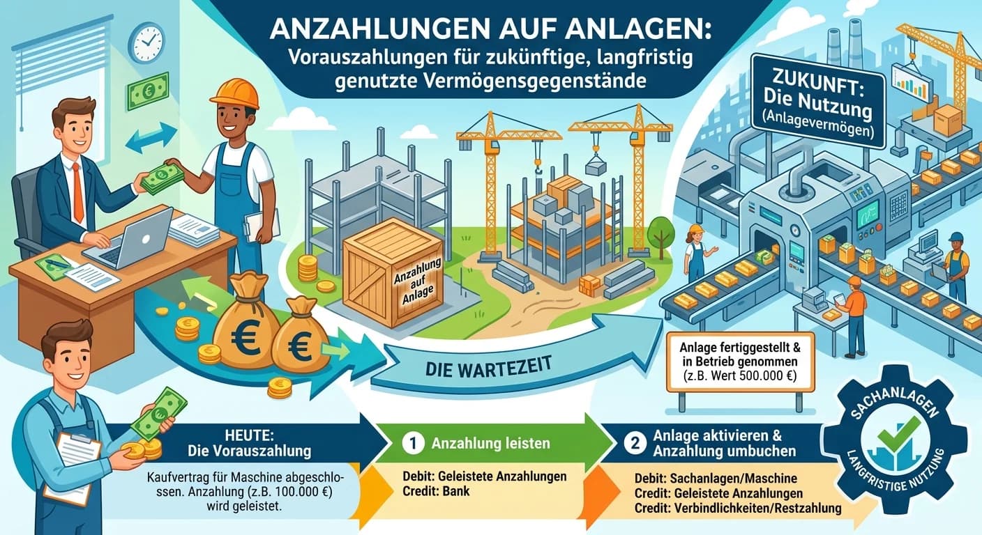 Steuerfachangestellte: Anzahlungen auf Anlagen buchen – einfach erklärt