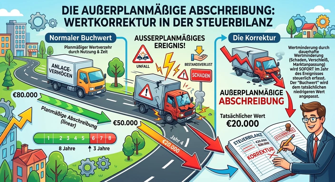 Steuerfachangestellte: Außerplanmäßige Abschreibung in der Steuerbilanz – einfach erklärt