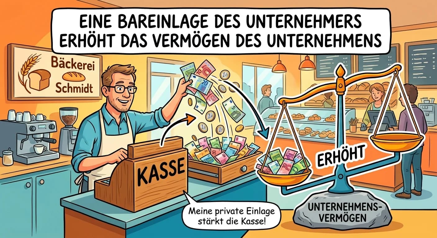 Steuerfachangestellte: Bareinlage des Unternehmers in die Kasse Buchungssatz – einfach erklärt