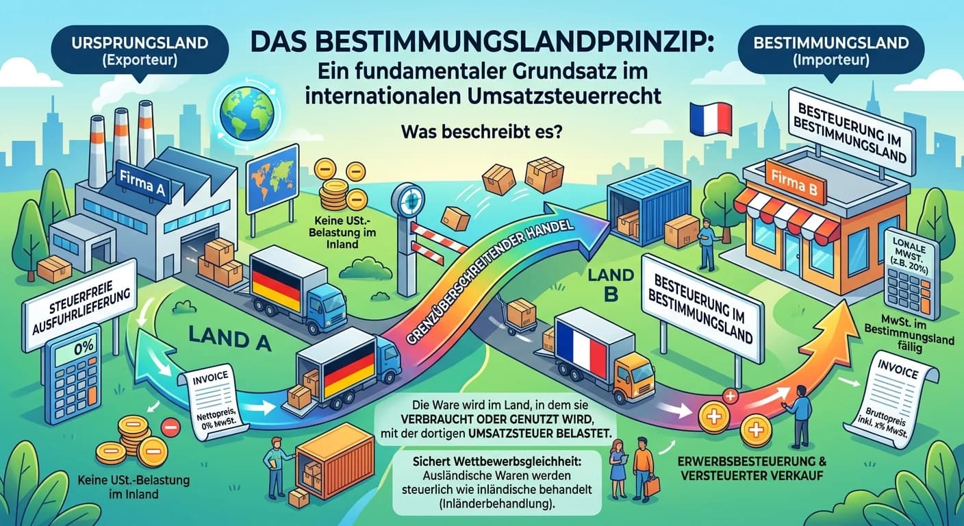 Steuerfachangestellte: Bestimmungslandprinzip im internationalen Umsatzsteuerrecht – einfach erklärt