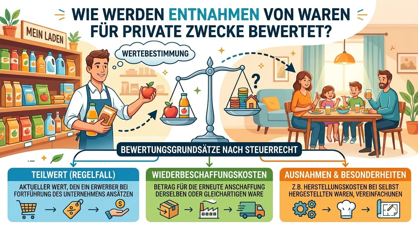 Steuerfachangestellte: Bewertung von Warenentnahmen für private Zwecke – einfach erklärt