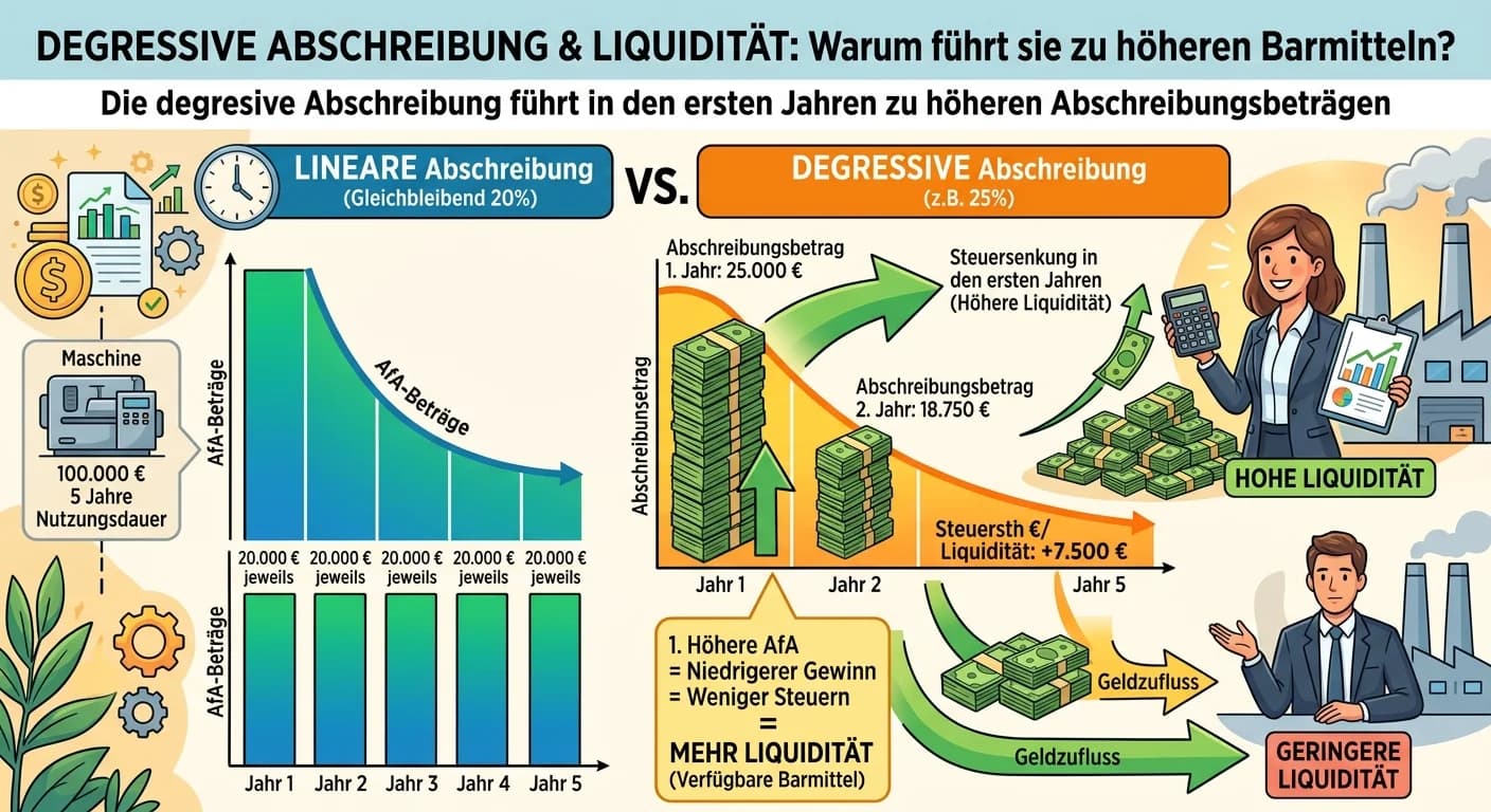 Steuerfachangestellte: Degressive Abschreibung: Liquidität steigern – einfach erklärt