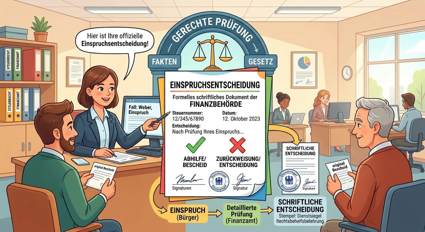 Steuerfachangestellte: Einspruchsentscheidung Finanzbehörde Steuerbescheid – einfach erklärt