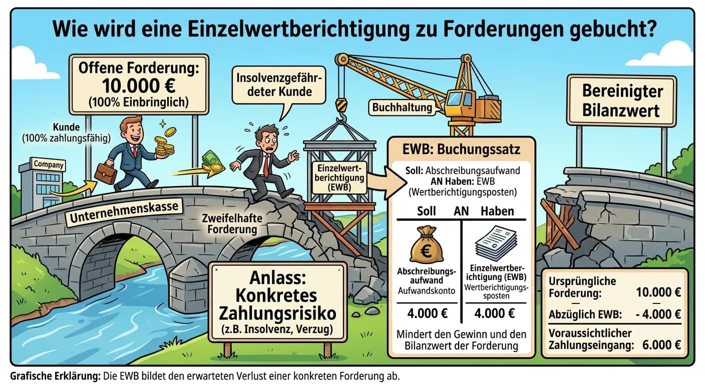 Steuerfachangestellte: Einzelwertberichtigung Forderungen buchen – einfach erklärt