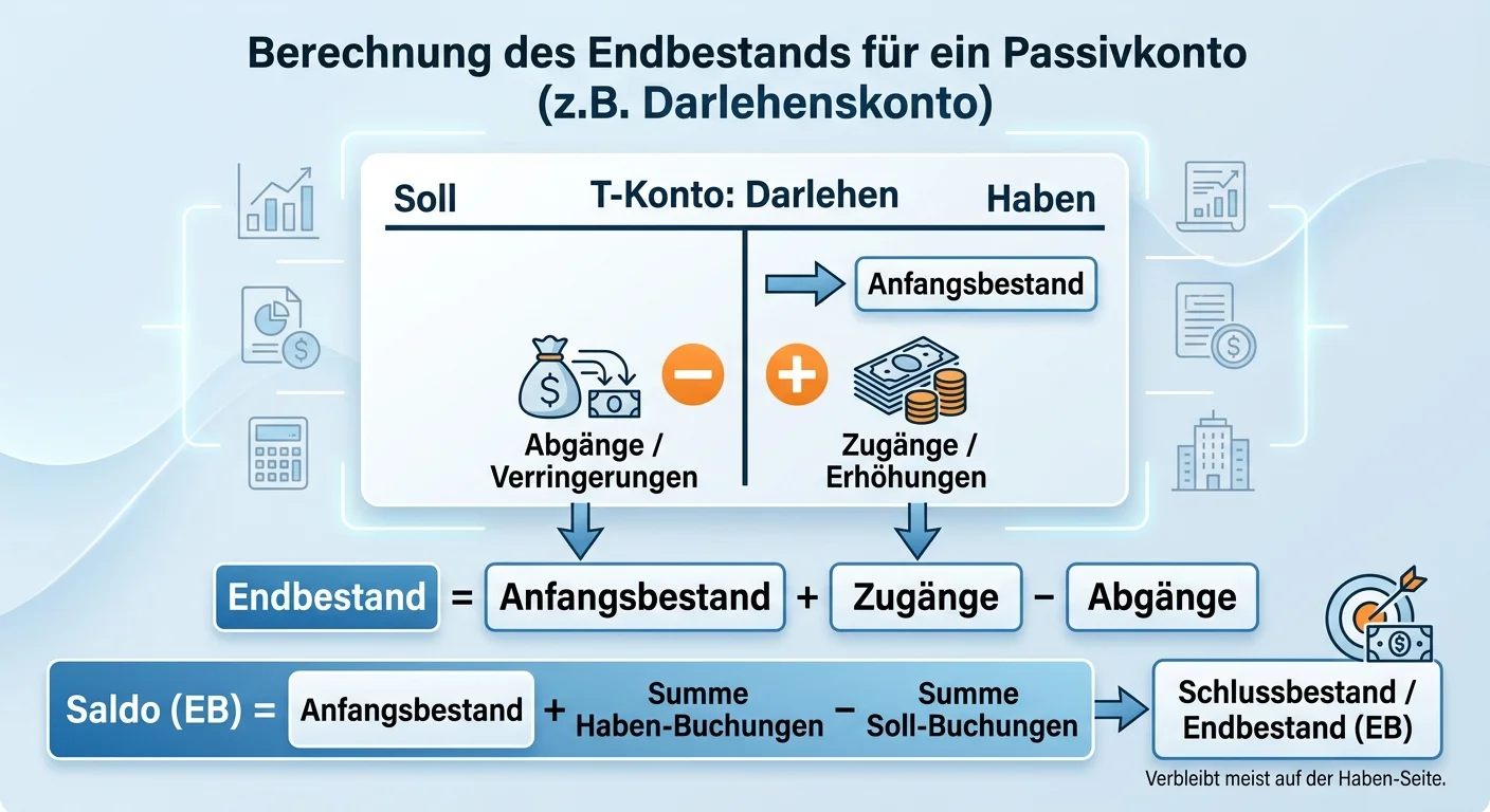 Steuerfachangestellte: Endbestand passives Bestandskonto berechnen – einfach erklärt