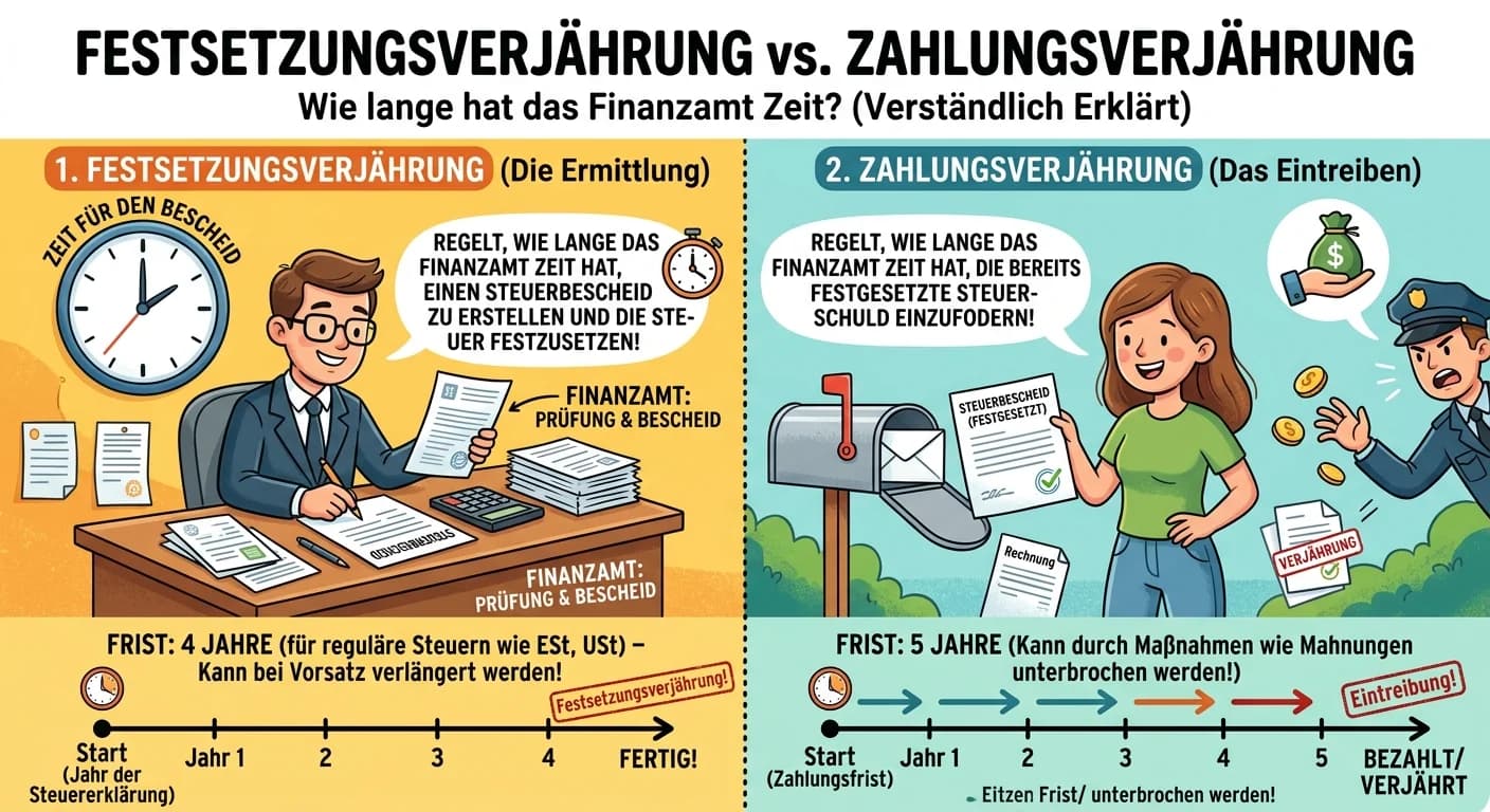 Steuerfachangestellte: Festsetzungsverjährung vs. Zahlungsverjährung – einfach erklärt